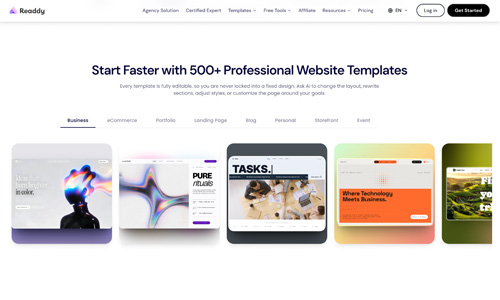 Readdy website screenshot